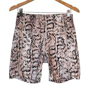 Zella Women Python Print High Waisted Pull On Stretch Active Shorts Size M Multi